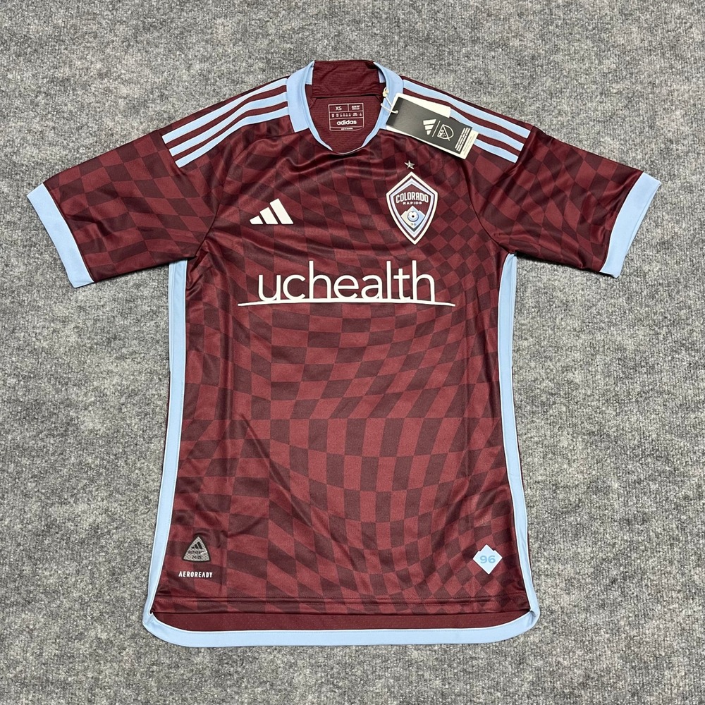 Colorado Rapids Jersey Mens XS Red Adidas Authentic Home Kit MLS Soccer 2025 NEW